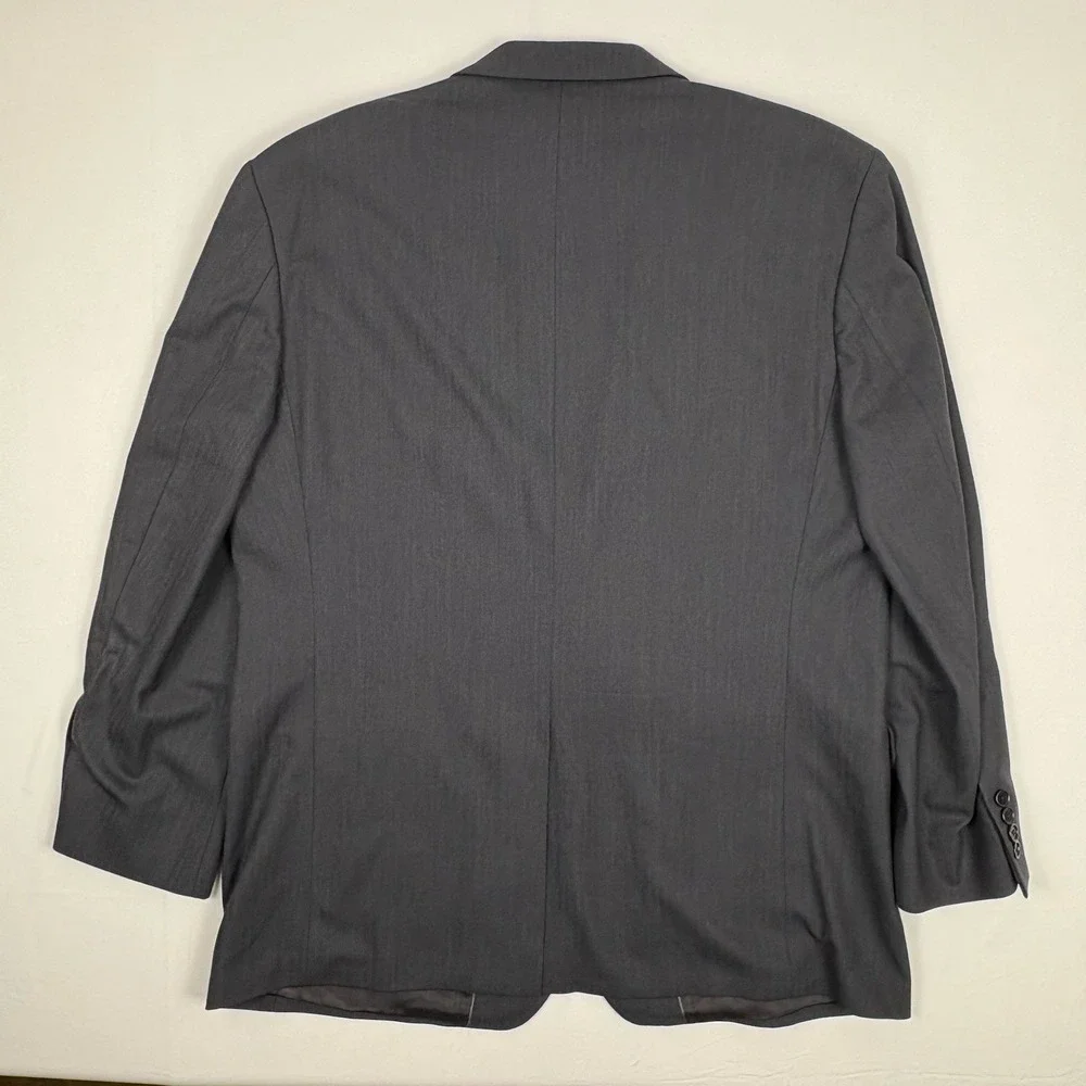 Brooks Brothers Sport Coat 46 Long 100% Lambswool Charcoal Herringbone